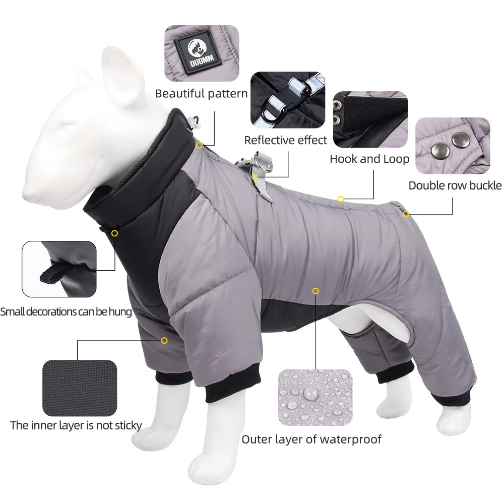 Winter Waterproof Dog Jacket – Warm Thicken Coat for Small & Medium Dogs