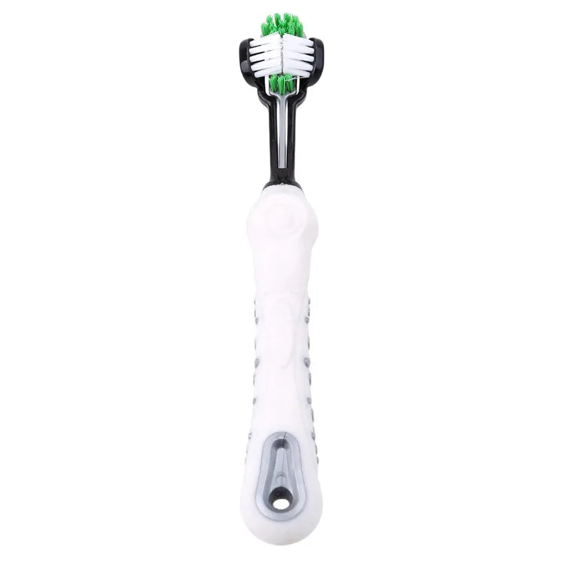 Pet Toothbrush for Dogs and Cats Three Sided Tartar Control Bad Breath Cleaning Mouth Care