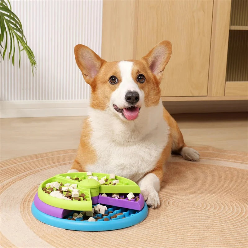 Dog Puzzle Slow Feeder Interactive Dog Puzzle Game 3 Layers Detachable Slow Eating Dog Bowl Anti-anxiety Dog Feeder Bowl
