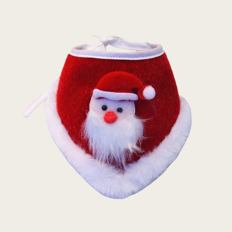 Dog Christmas Accessories: Xmas Scarf Puppy Bib New Year Pet Necklace Collar for Small Dog Holiday Party Grooming