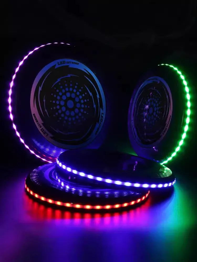 1PC LED Flying Disc, 49LED Luminous Decompression Throwing Disc Toy, 10.63in Lightweight Stress Disc Toy for Outdoor Sports Game