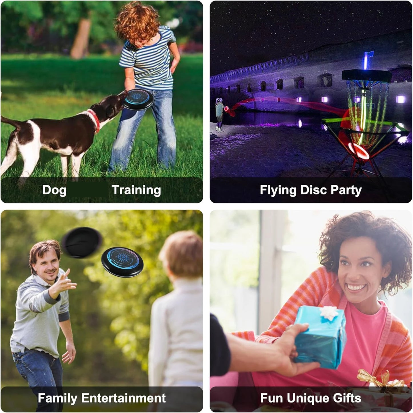 1PC LED Flying Disc, 49LED Luminous Decompression Throwing Disc Toy, 10.63in Lightweight Stress Disc Toy for Outdoor Sports Game