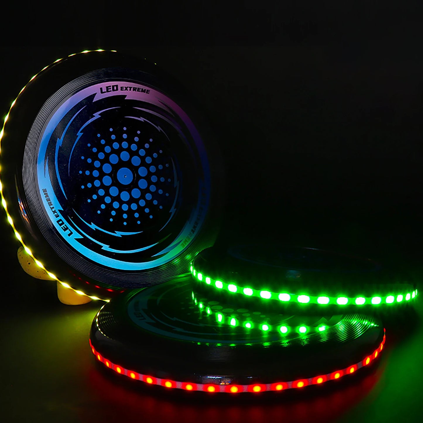 1PC LED Flying Disc, 49LED Luminous Decompression Throwing Disc Toy, 10.63in Lightweight Stress Disc Toy for Outdoor Sports Game