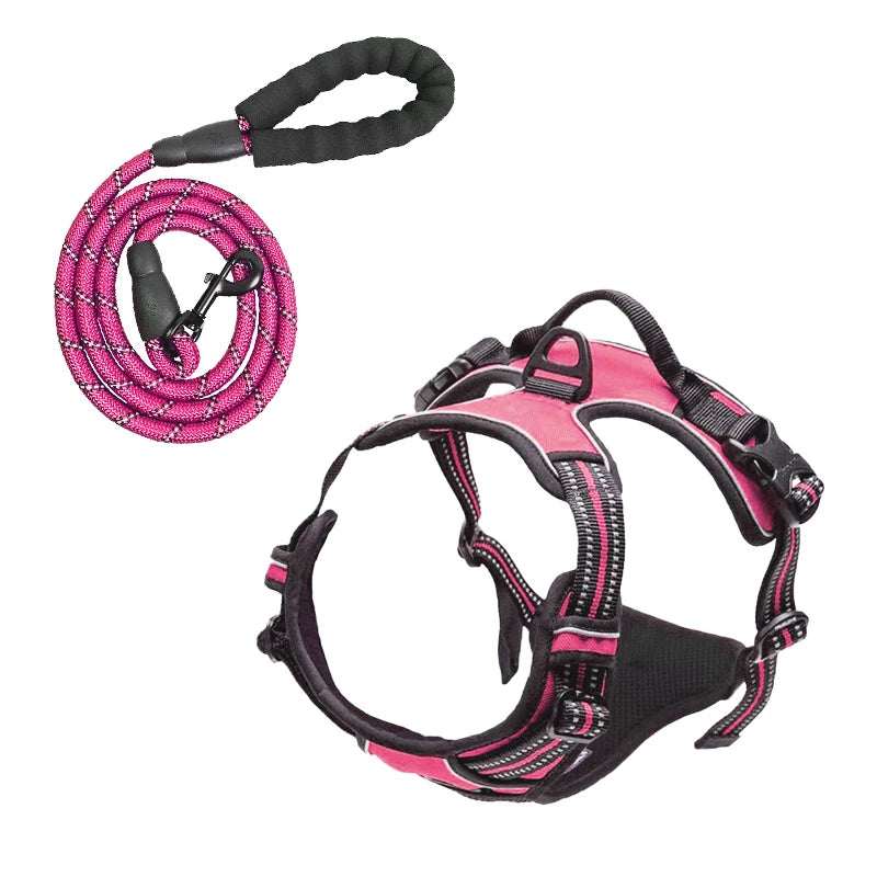 New Adjustable Reflective Safety Harness Dog Chest Collar for Outdoor Sport Training, Secure Pull Vest for Pets